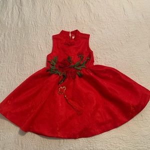 Beautiful red dress from China for a young girl, approximately size 6.